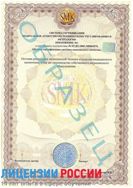 Образец сертификата соответствия (приложение) Анна Сертификат ISO 13485