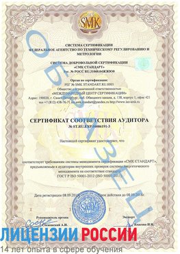 Образец сертификата соответствия аудитора №ST.RU.EXP.00006191-3 Анна Сертификат ISO 50001